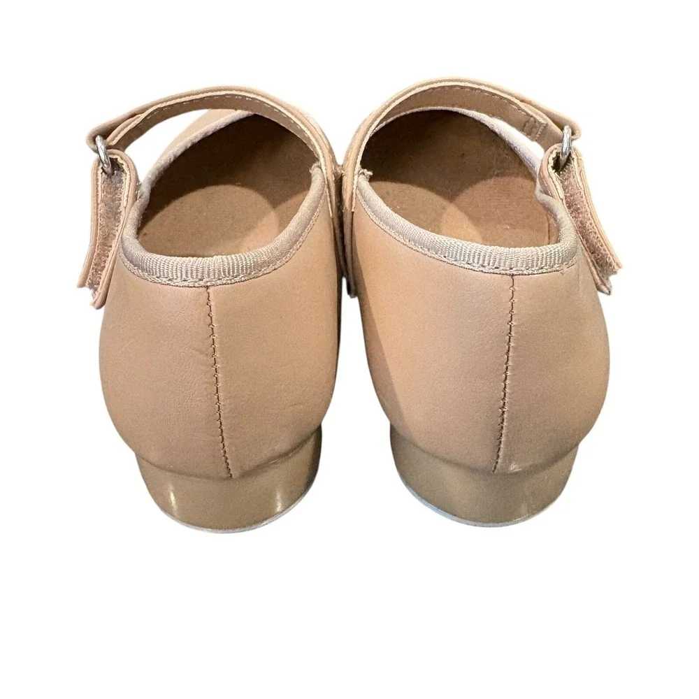 American Ballet Theatre Spotlight Tap‎ Shoes Girls 10.5 Tan Mary Jane Strap